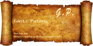 Gantz Patony névjegykártya